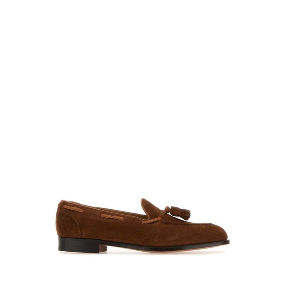 Edward Green Men Brown Suede Belgravia Loafers